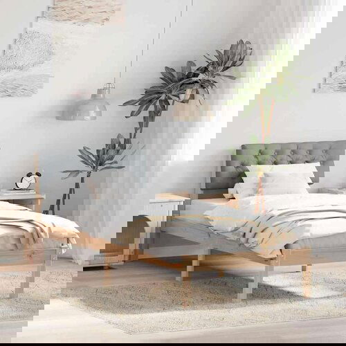  Kovinska posteljna konstrukcija Rjava in svetlo siva, (5000084193) Cene