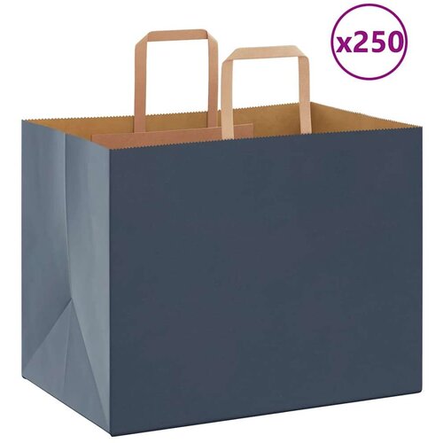  Papirnate vrećice 250 kom s ručkama plave 32x22x24 cm Cene