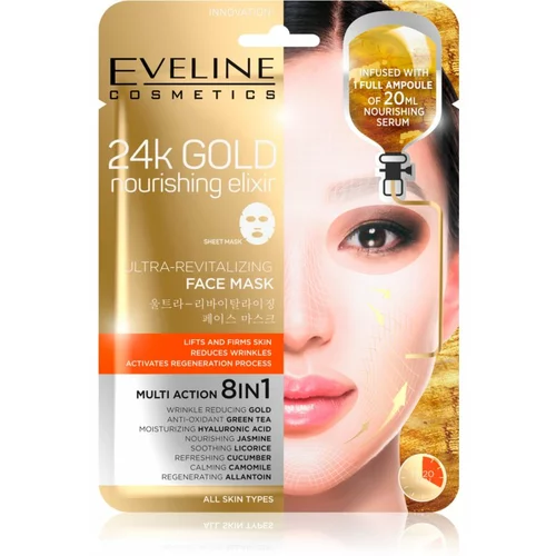 Eveline maska za lice u maramici ultra revitalizirajuća 24k gold 1 kom