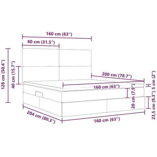  Krevet s od storage s madracem Plava 160 x 200 cm Lažna koža Slike