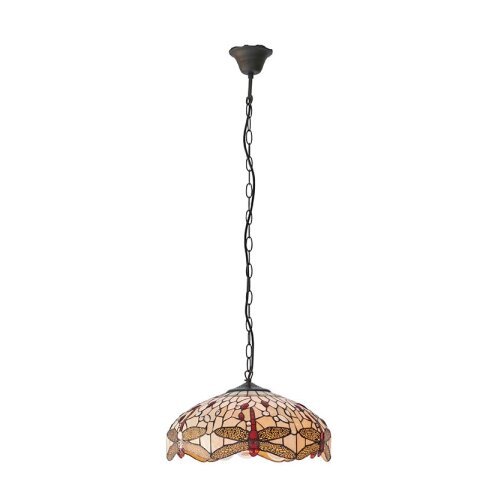 Endon 70824 - Luster na lancu Tiffany DRAGONFLY 3xE27/60W/230V prečnik 41 cm Slike
