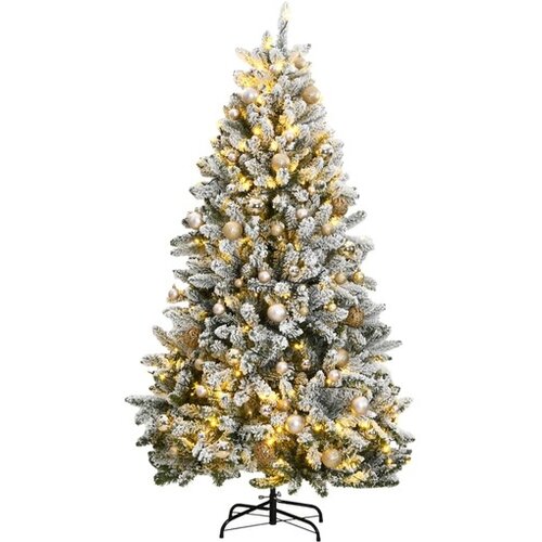 VidaXL Umetna novoletna jelka 300 LED diod in komplet bučk 180 cm Slike