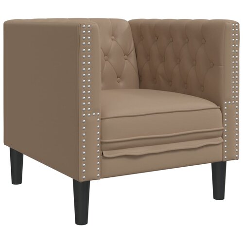 vidaXL Chesterfield sofa fotelja cappuccino umjetna koža - Boja cappuccina 1 sjedalo Cene