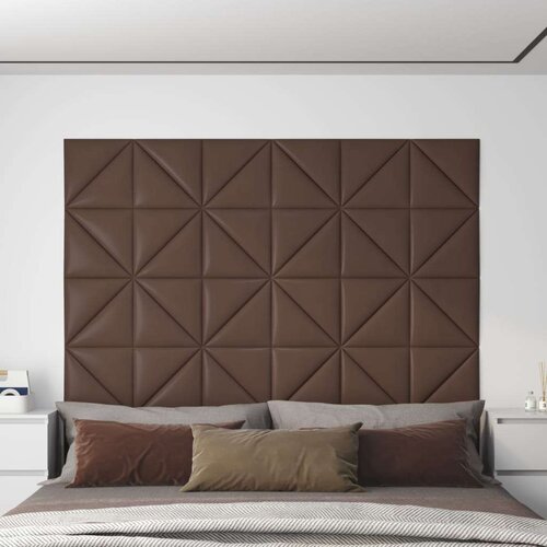  Zidne ploče od umjetne kože 12 kom smeđe 30 x 30 cm 0 54 m&amp;sup2; Slike