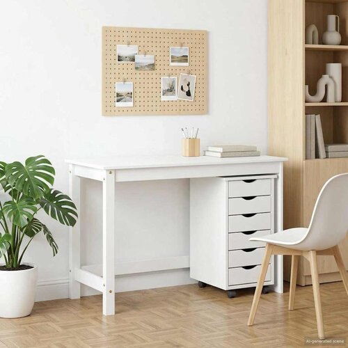  Set stola i pokretnog ormara MOSS 2 pcs Bijela Cijene