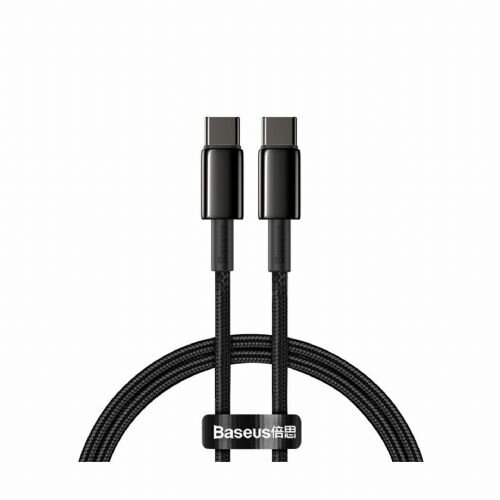 Baseus Kabel USB C-C 1m 100W 20V5A Tungsten črn pleten Slike