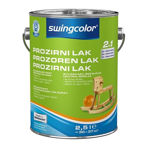 SWINGCOLOR prozirni lak za namje&amp;scaron;taj 2u1 (2,5 l, svilenkasti mat) Slike