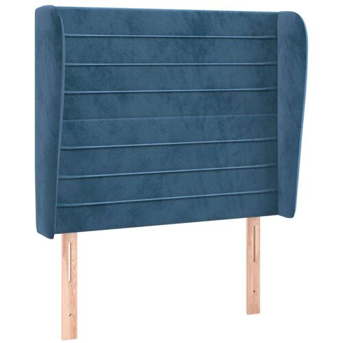  Uzglavlje s u&amp;scaron;ima tamnoplavi 93x23x118/128 cm bar&amp;scaron;unasti Slike