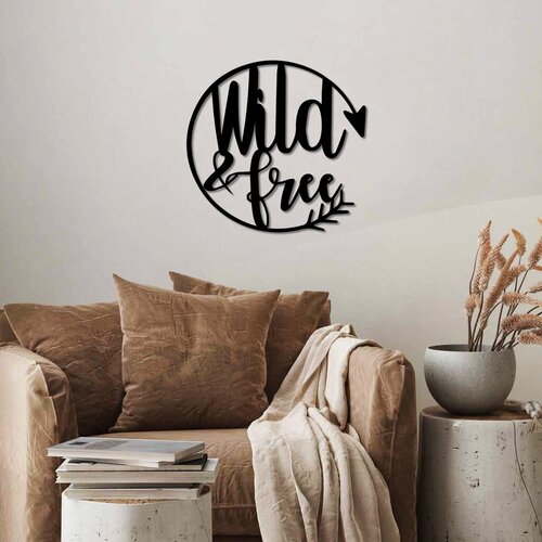 Wallity Zidna dekoracija Wild & Free, 50 x 50 cm, Crna Cene