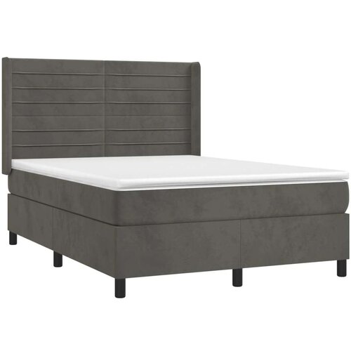  Box spring s madracem LED tamnosivi 140x200 cm bar&amp;scaron;un Slike