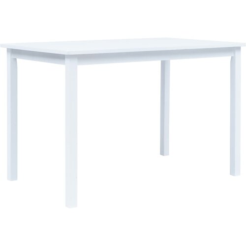 VidaXL Jedilna miza bela 114x71x75 cm trden les kavčukovca Slike