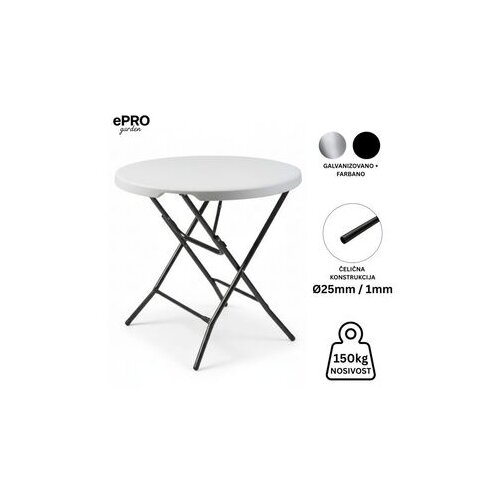  EPRO sklopivi ba&scaron;tenski sto &Oslash;80 74cm, metal-plastika Cene