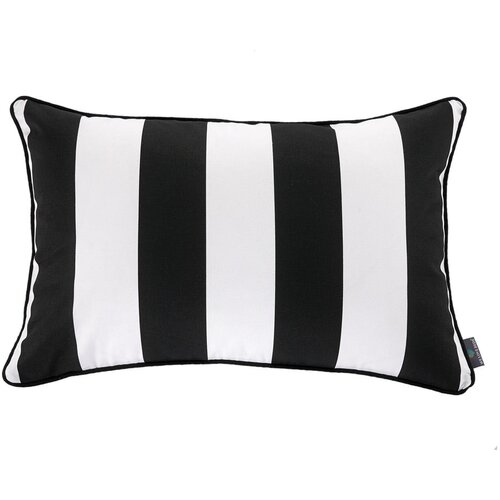 WeLoveBeds Černo-b&amp;iacute;l&amp;yacute; povlak na pol&amp;scaron;t&amp;aacute;ř Belts, 40 x 60 cm Slike