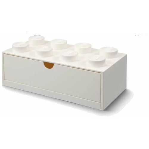Lego bela škatla za pisalno mizo s predalom za kocke , 31,6 x 11,3 cm
