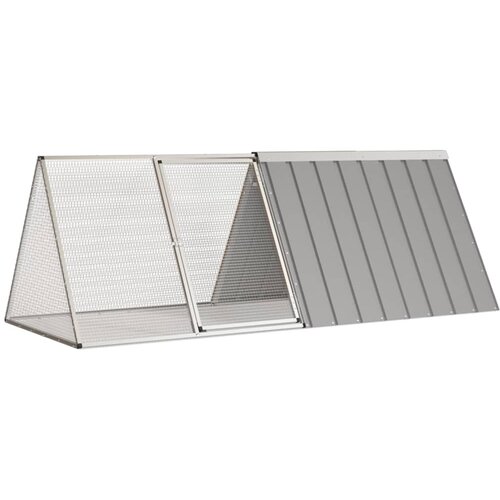 VidaXL Kletka za zajce siva 201,5x80,5x71 cm pocinkano jeklo Slike