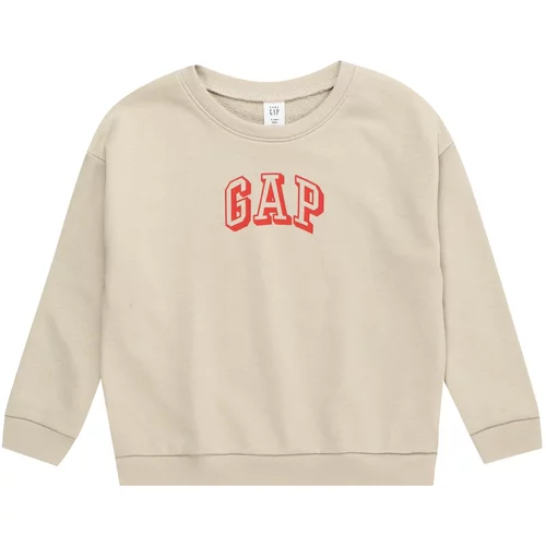 GAP Sweater majica bež / svijetlocrvena
