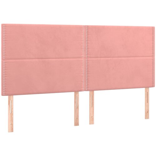 VidaXL Posteljno vzglavje 4 kosa roza 100x5x78/88 cm žamet, (20933425) Slike