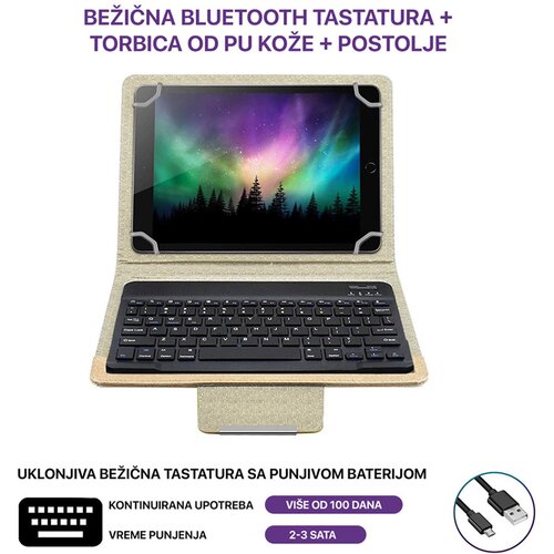  Futrola Leather 10-11 in sa bluetooth tastaturom zlatna Cene