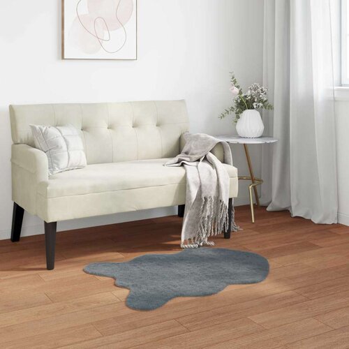  Faux Rabbit Fur Rug Olite Antracit 50 x 80 cm Poliester Cene