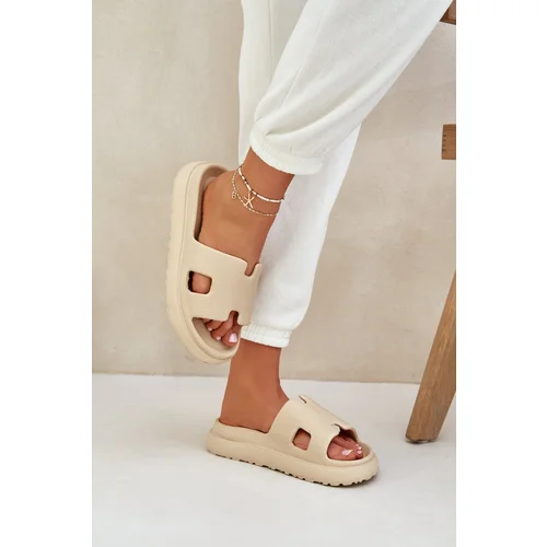 PS1 Foam Slippers With Cutouts Beige Neladith