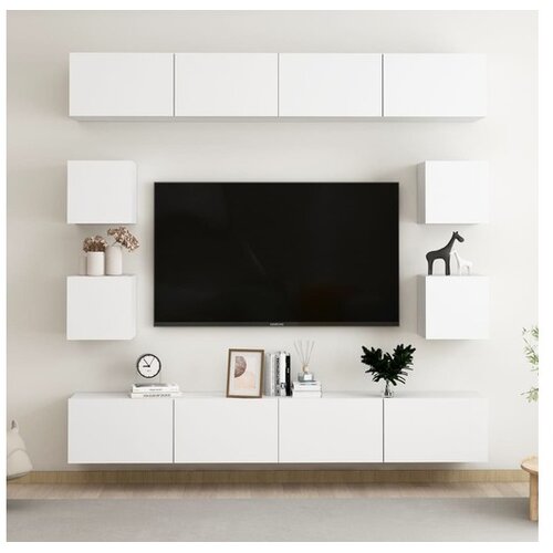  8-dijelni set TV ormarića bijeli od iverice Cene