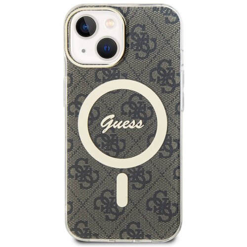 Guess Hrbtni ovitek za iPhone 15 z vzorcem MagSafe 4G, Rjava, (21749256) Cene