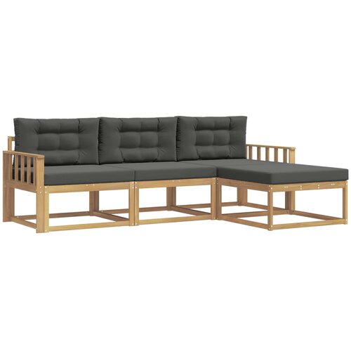 vidaXL Zunanja garnitura za sedenje 4 pcs Bela in antracit Poliester, (5000280624) Cene