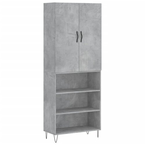 vidaXL Visoka komoda betonsko siva 69,5x34x180 cm inženirski les, (20956609) Cene