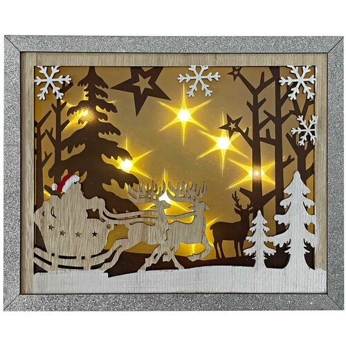 'Novogodišnja dekoracija Zimska slika LED 30x24cm Slike