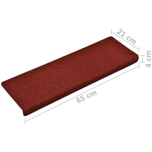  Otirači za stepenice 10 kom bordo 65x21x4 cm pro&amp;scaron;iveni Slike
