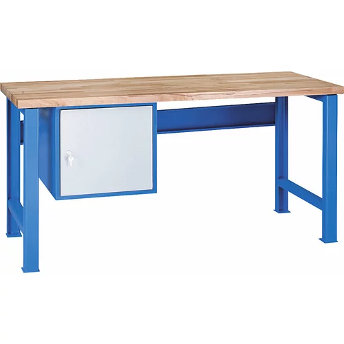  Delovna miza z nastavitvijo višine, modularni sistem, 1 viseča omarica z vrati (višina 421 mm), širina 1500 mm