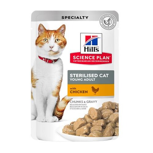 Hills Science Plan Mačka Young Adult Sterilised vrećica s Piletinom, 85 g Slike
