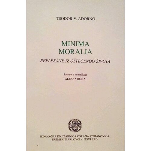 IK Zorana Stojanovića Teodor Adorno Minima moralia