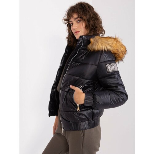 Fashion Hunters Black women's winter jacket with patch Slike