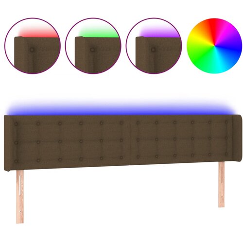 Maison Chic led posteljno vzglavje - vzglavna omarica - nočna omarica temno rjavo 183x16x78/88 cm blago, (21711613) Cene