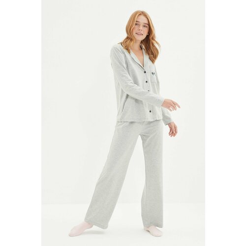 Trendyol Pajama Set - Grau - Unifarben Cene