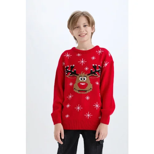 Defacto Boys' Regular Fit Crew Neck Knitwear Sweater