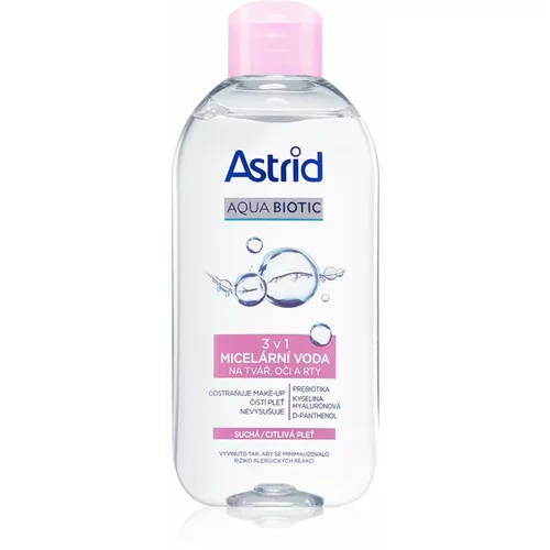 Astrid aqua biotic 3in1 micellar water dry/sensitive skin micelarna voda za suho in občutljivo kožo 400 ml