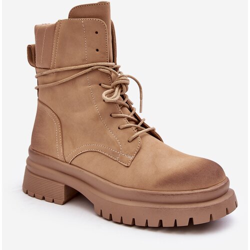 Boto Women's Beige Chunky Sole Boots Narelona Cene