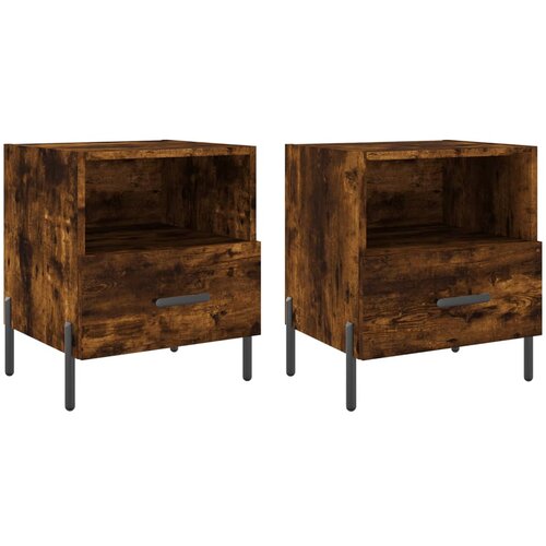 Maison Chic Dvo delni komplet Nočne omarice - Nočne mize dimljen hrast 40x35x47,5 cm inženirski les, (21689508) Cene