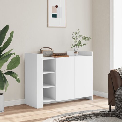 The Living Store Komoda bela 100x35x75 cm inženirski les - Komoda, (21427631) Slike