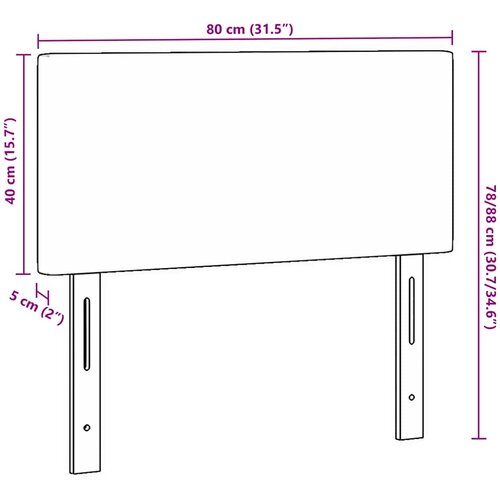  LED glava kreveta Siva zelena 80 cm Kordura tekstil Slike