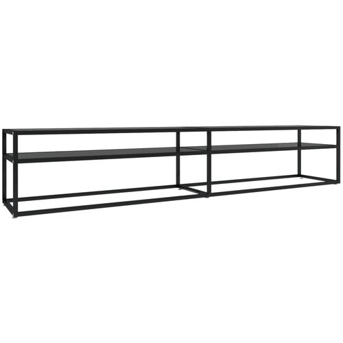 Maison Chic TV omarica - TV enota - Televizijska omarica črna 220x40x40,5 cm kaljeno steklo, (21700361) Slike