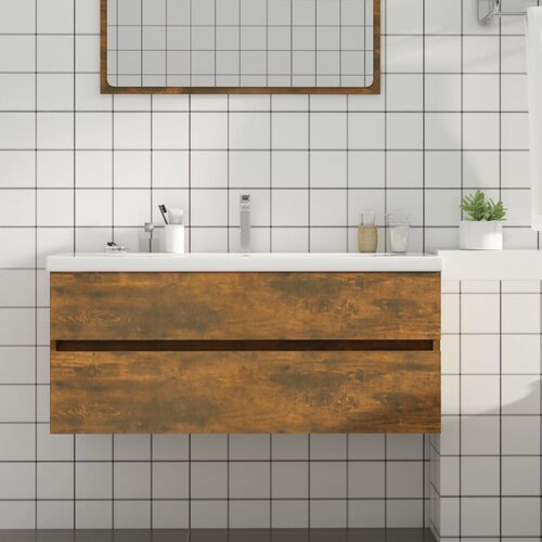 vidaXL Omarica za umivalnik dim. hrast 100x38,5x45 cm konstruiran les Cene