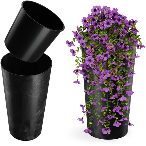KADAX cvetlični lonec 47 cm pokrov z vložkom plastični cvetlični lonec črne barve, (5000353249) Cene