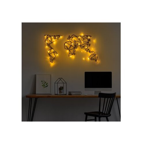Wallity zidna dekoracija world map led 010, 58 x 100 cm, crna Cene