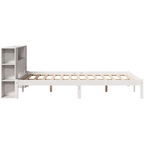 vidaXL Krevet s regalom z knjige bez madraca bijeli 135x190cm borovina Cene