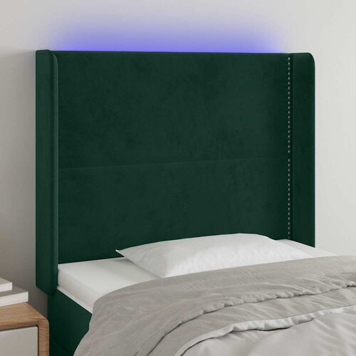  LED uzglavlje tamnozeleno 103x16x118/128 cm baršunasto Cene