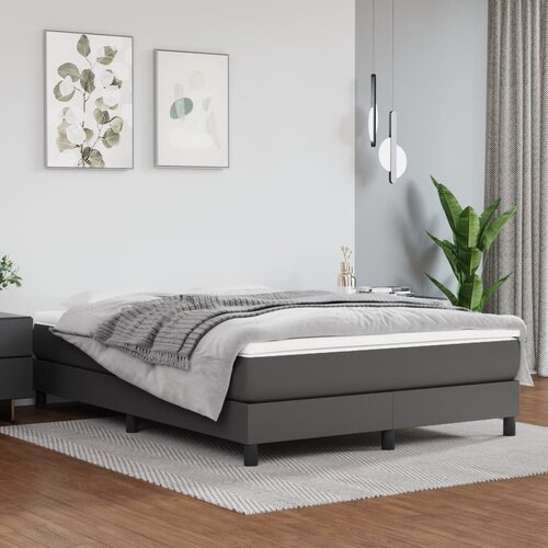 vidaXL Madrac s džepičastim oprugama sivi 140x200x20 cm umjetne kože Cijene