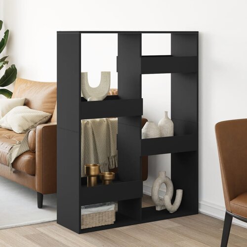 Sobna pregrada crna 100 x 33 x 135 cm konstruirano drvo Cijene